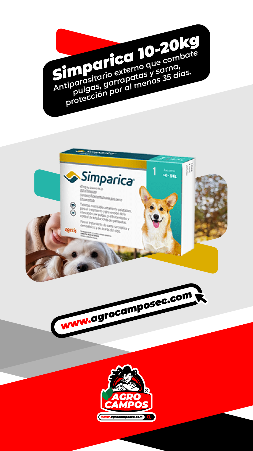 Simparica 10-20Kg / 40mg (ENVÍO GRATIS)