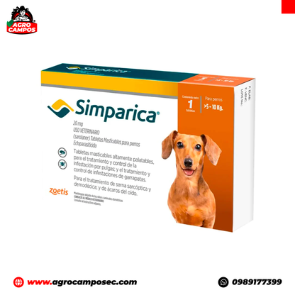 Simparica 5-10Kg / 20mg (ENVÍO GRATIS)