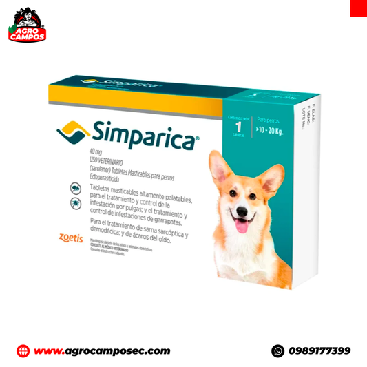 Simparica 10-20Kg / 40mg (ENVÍO GRATIS)