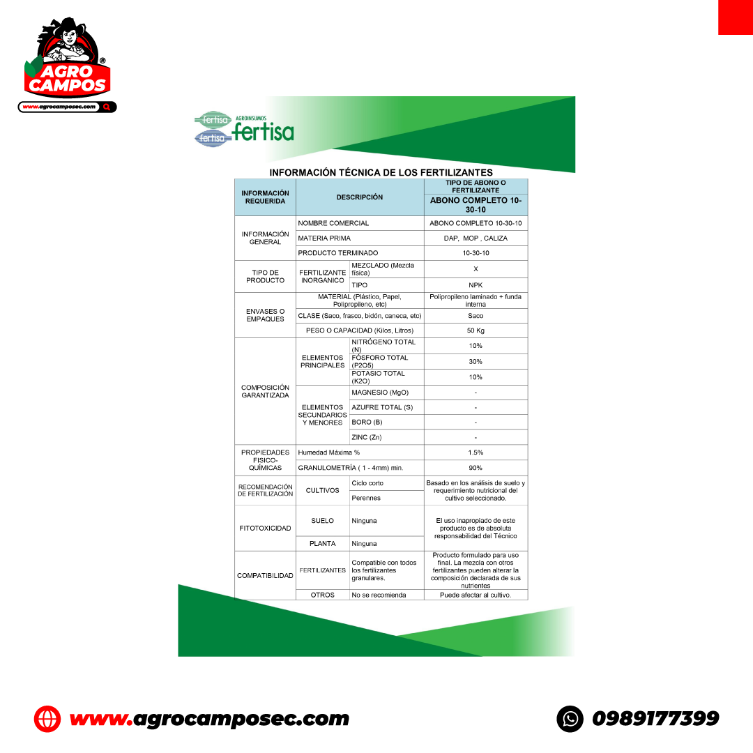 Abono Completo 10-30-10