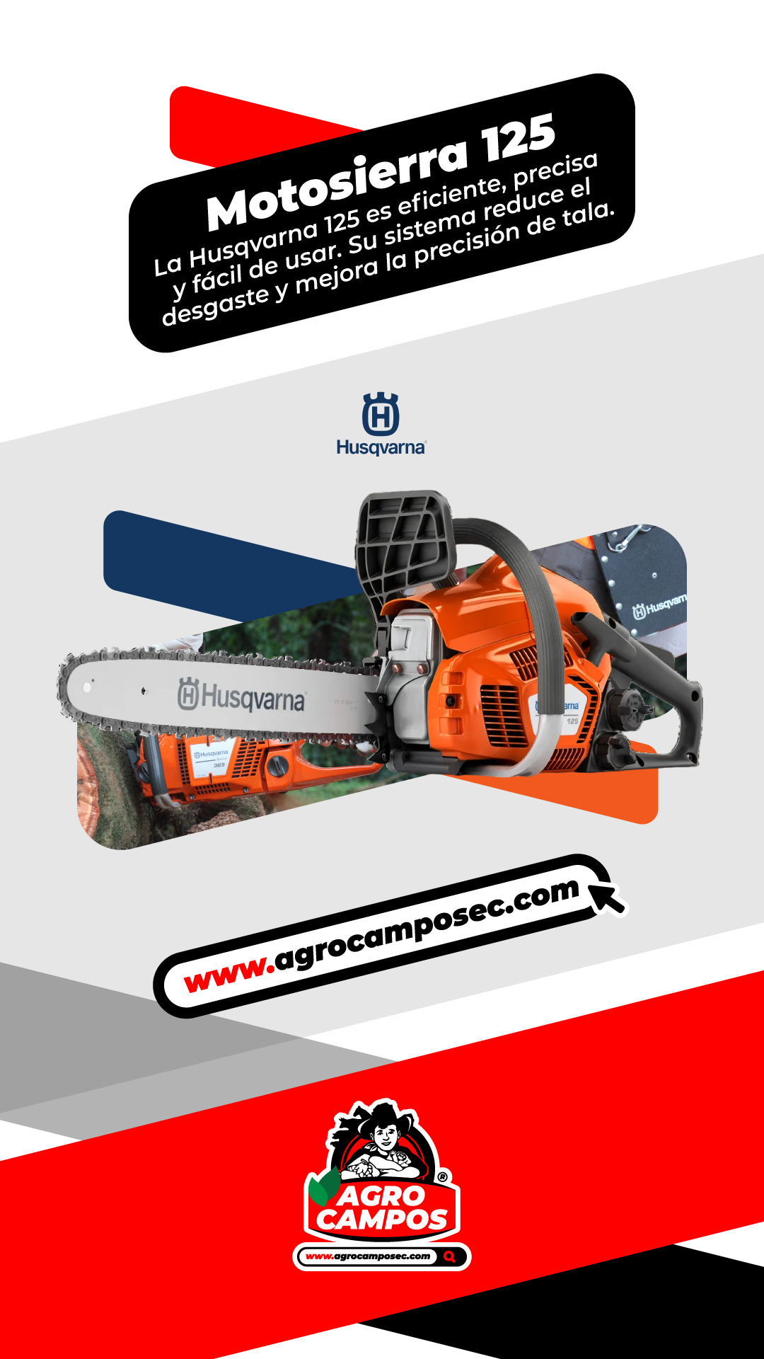 Motosierra Husqvarna 125 (ENVÍO GRATIS)