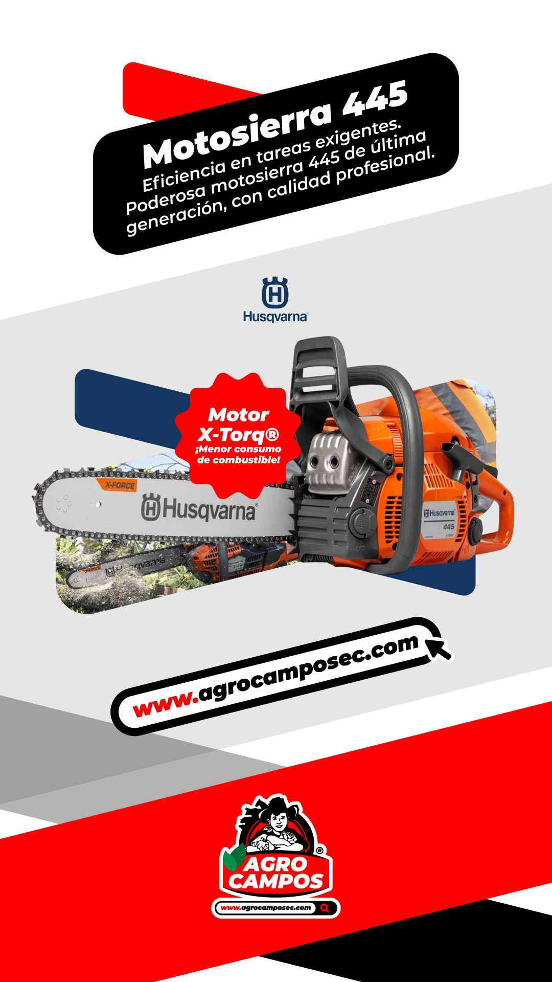 Motosierra Husqvarna 445 (ENVÍO GRATIS)