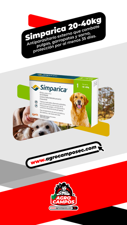 Simparica 20-40Kg / 80mg (ENVÍO GRATIS)